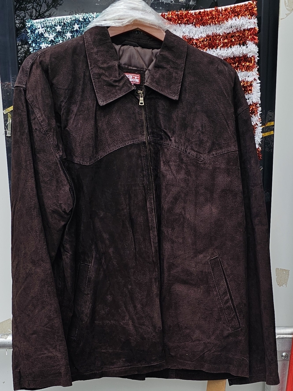 Men's Western Size 2XL Dark Brown Suede Zip Jacket By Red Ranch New With Tags